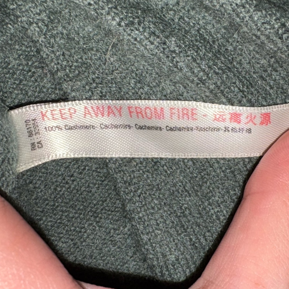Anthropology Saturday Sunday Reese Low Back Cashmere Green Sweater - Picture 6 of 6